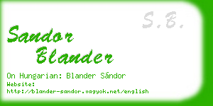 sandor blander business card