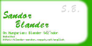sandor blander business card